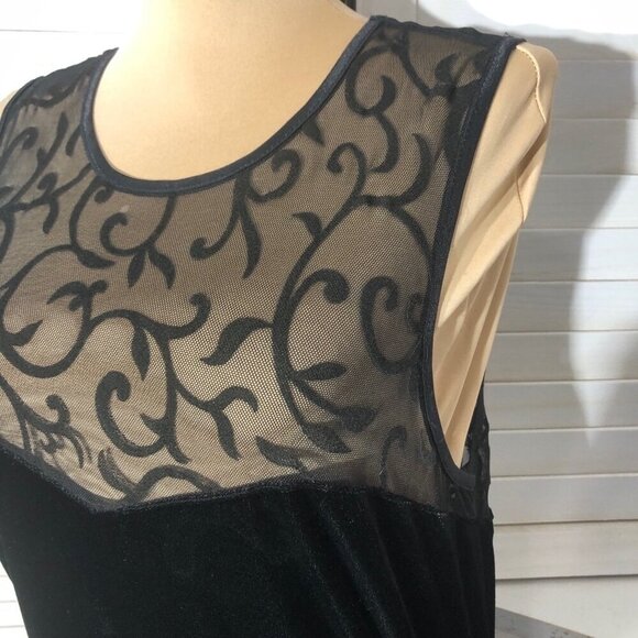 All That Jazz Black Velvet Maxi Dress Large - Picture 5 of 9